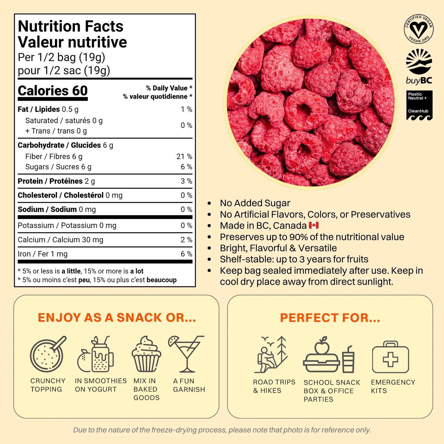 Freeze Dried Whole Raspberries
