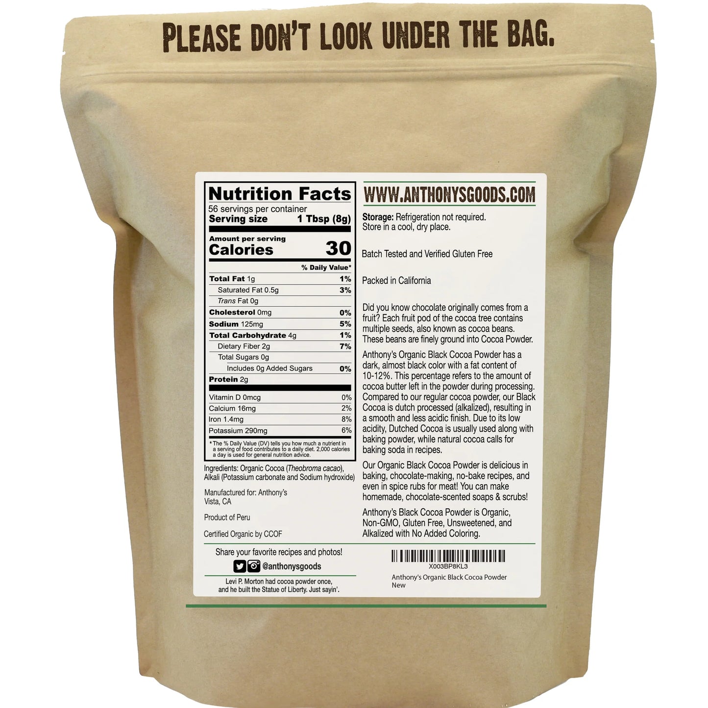 Organic Black Cocoa Powder