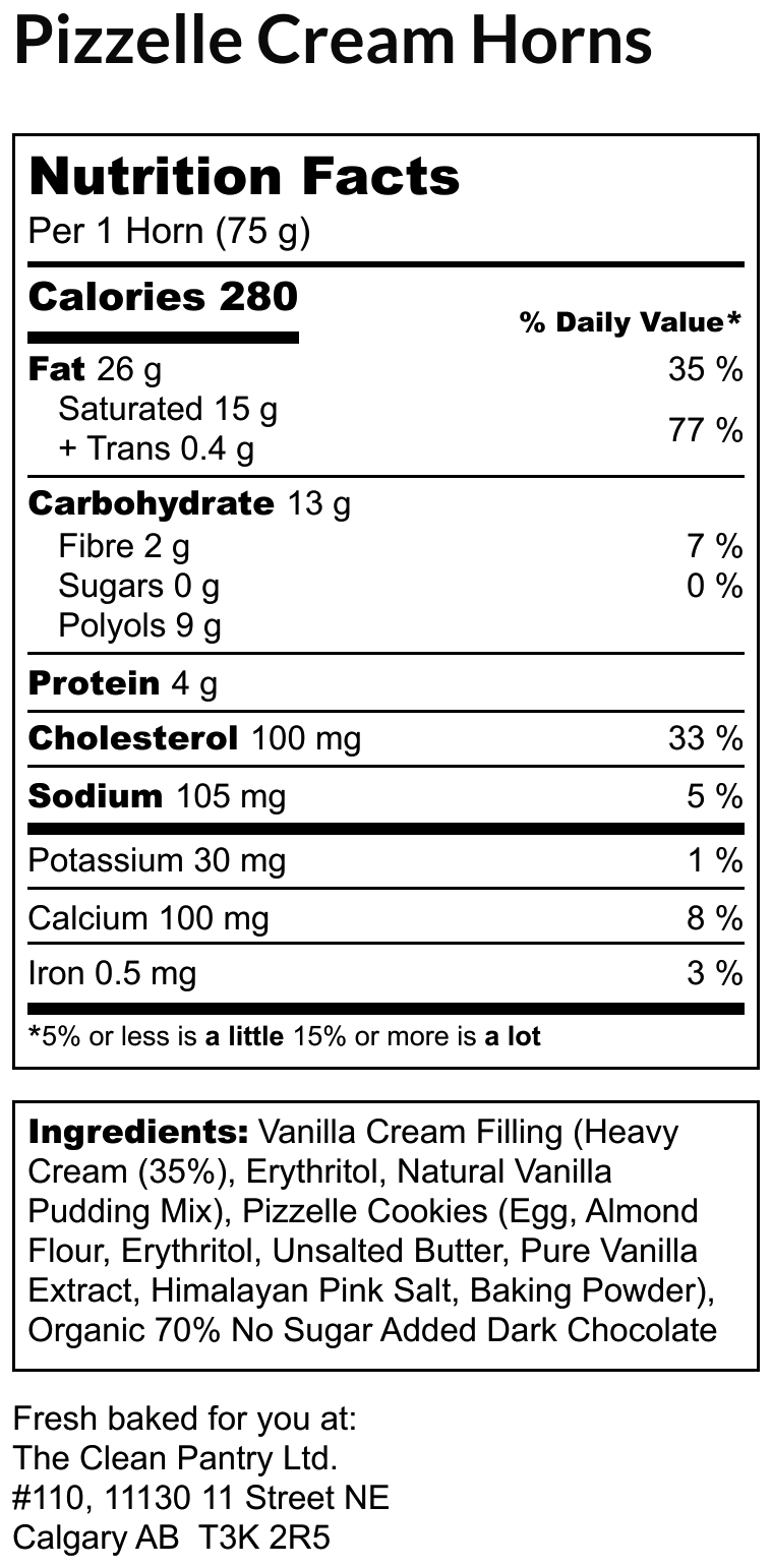 Filled Vanilla Cream Horns
