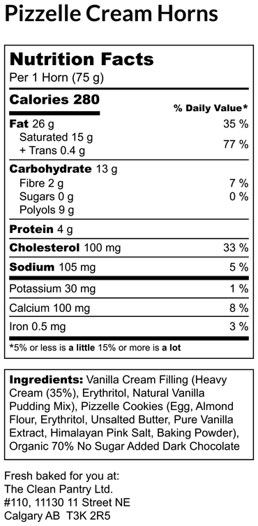 Filled Vanilla Cream Horns