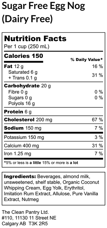 Dairy-Free & Sugar-Free Egg Nog (Pre-Order)