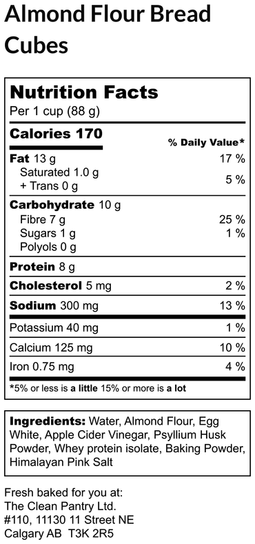 Bread Cubes - Almond Flour (Low Carb, High Protein, Gluten Free) Pre-Order