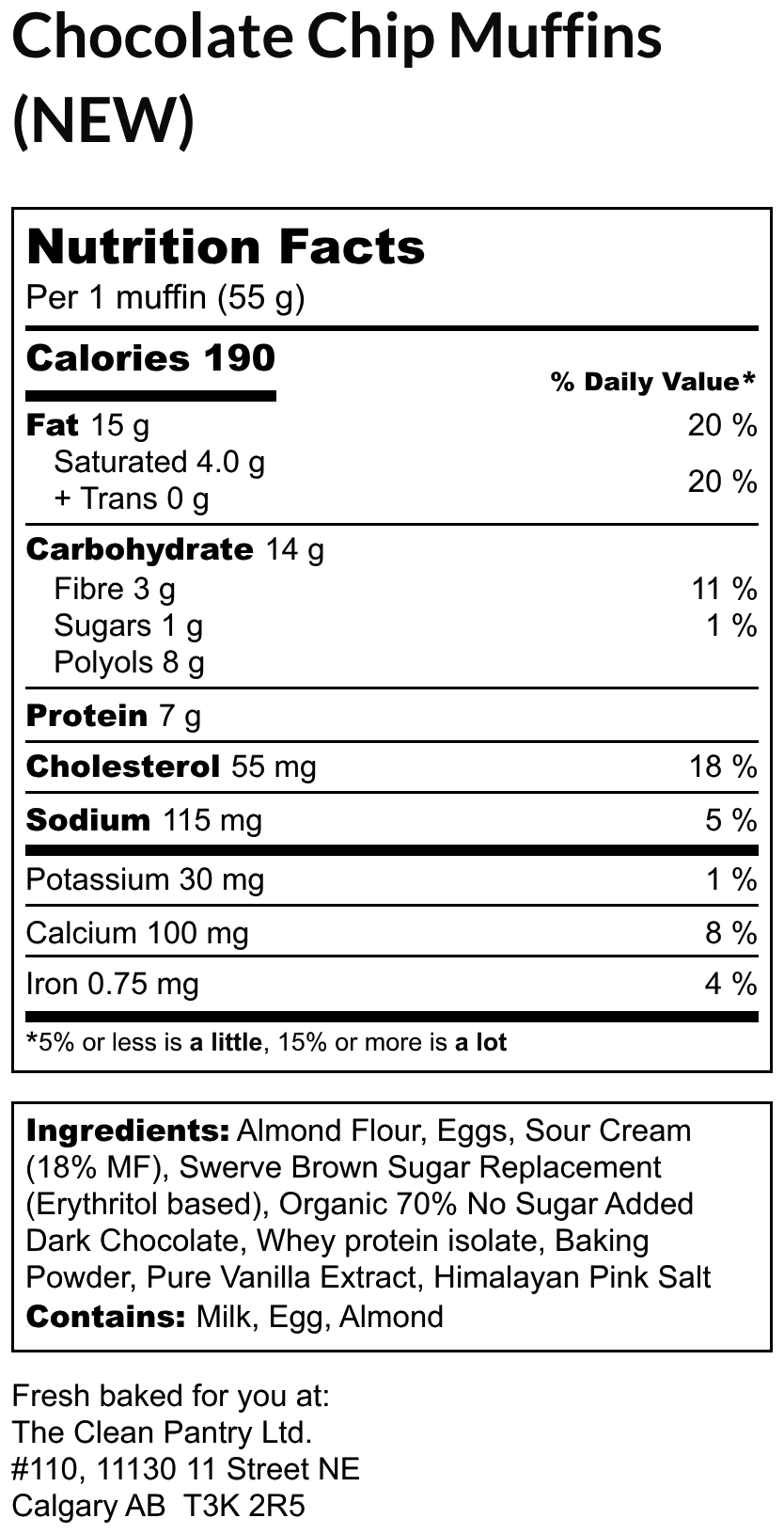 Gluten-Free, Keto / Low-Carb & Sugar-Free Chocolate Chip Muffins