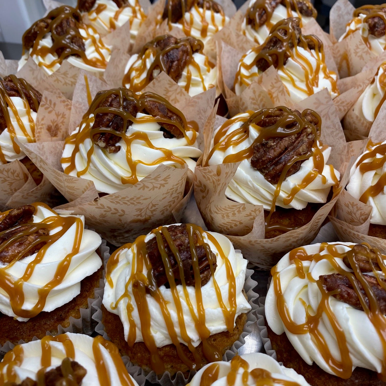 Caramel Pecan Cupcakes - Gluten-Free, Keto / Low-Carb & Sugar-Free