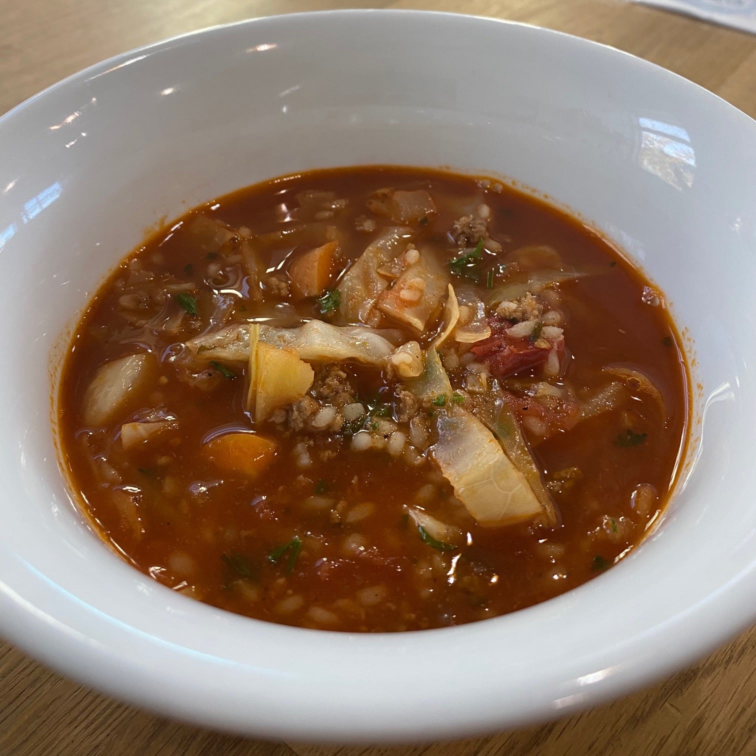 Inside-Out Cabbage Roll Soup*