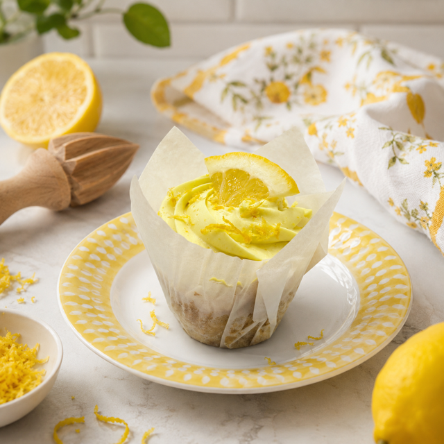 Dairy Free Lemon Cupcakes - Gluten Free, Sugar Free, Low Carb