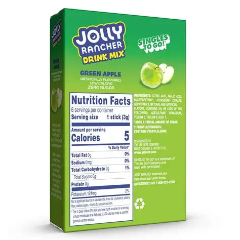 Zero Sugar Jolly Rancher Singles - Green Apple