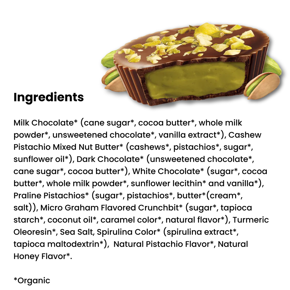 Milk Chocolate Pistachio Cups - Dubai Style