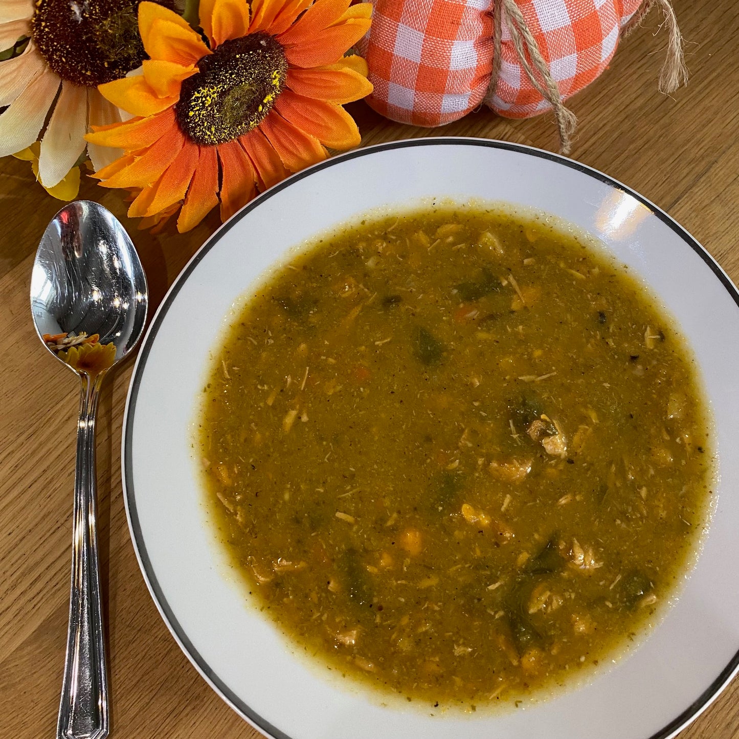 Roasted Fall Veggie & Chicken Soup*