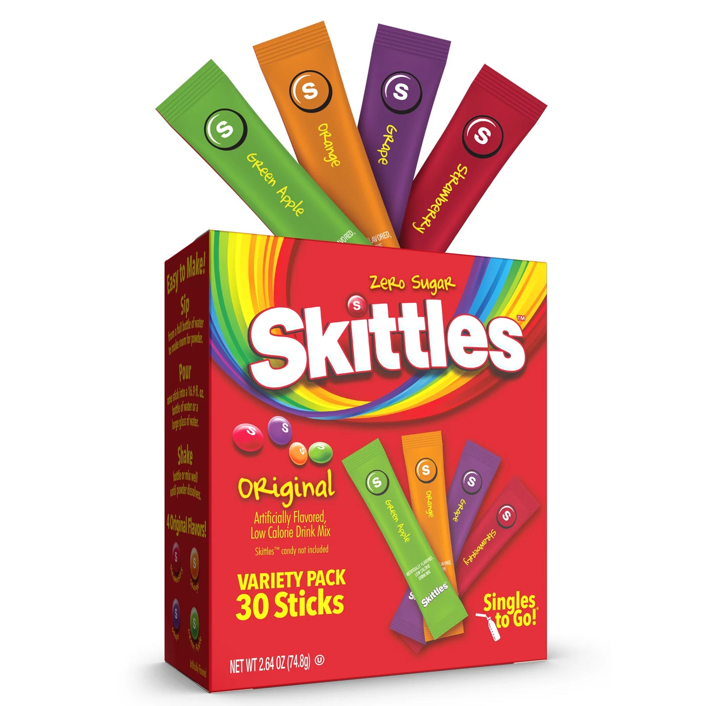 Zero Sugar Skittles Singles-to-Go!