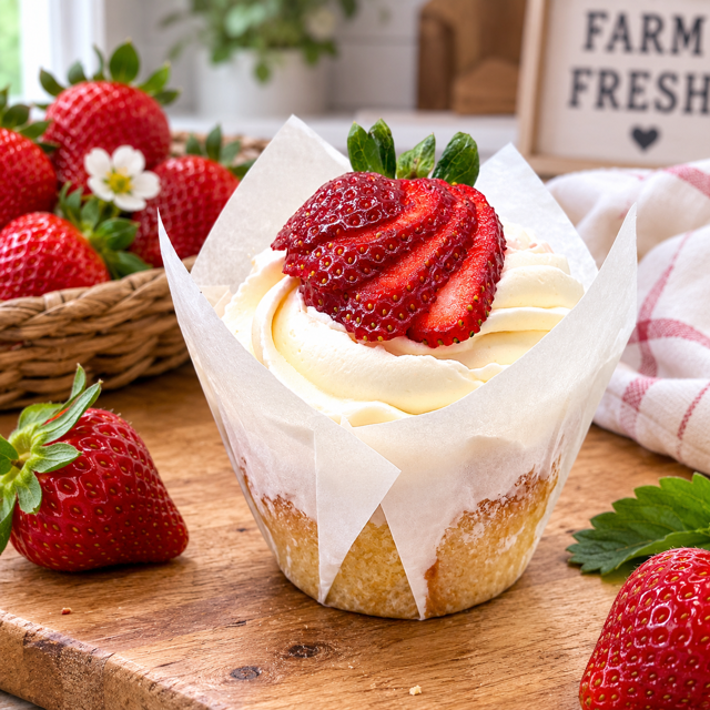 Strawberry Shortcake Cupcakes - Gluten-Free, Keto / Low-Carb & Sugar-Free