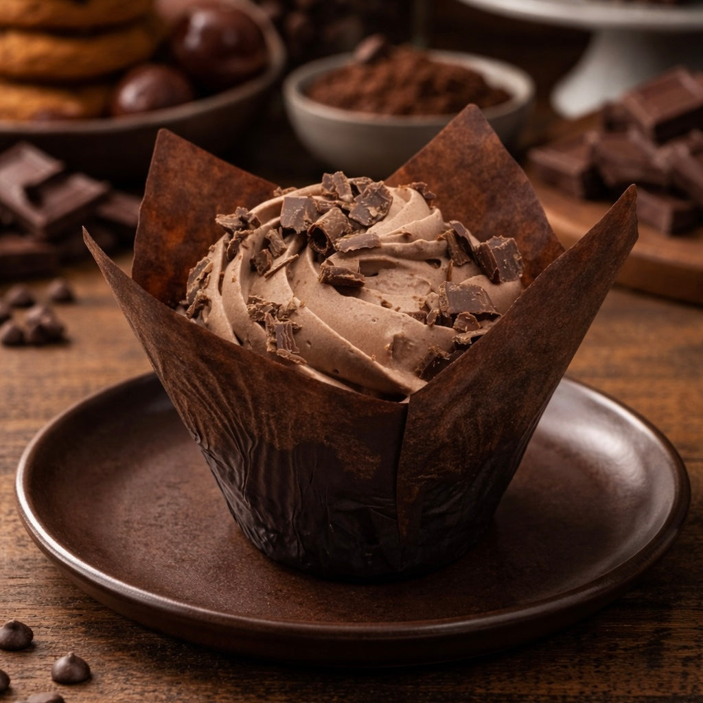 Triple Chocolate Chip Cupcakes - Gluten-Free, Keto / Low-Carb & Sugar-Free