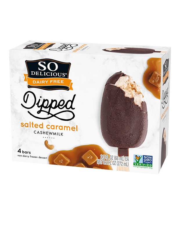 Non Dairy, Dipped Salted Caramel Bars