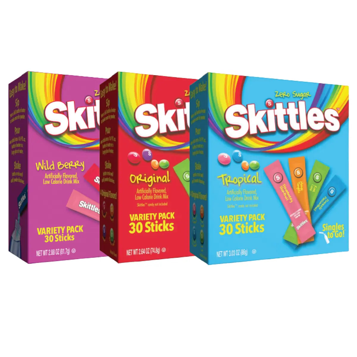 Zero Sugar Skittles Singles-to-Go!